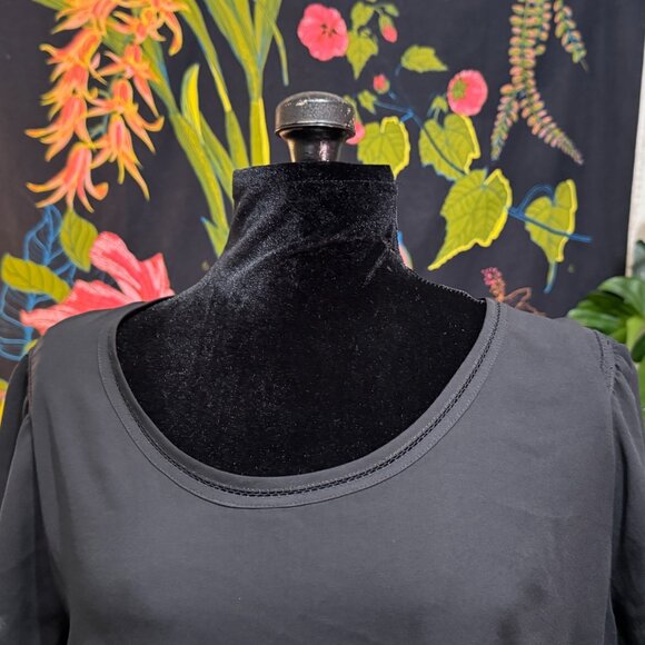 H&M, Lightweight Chiffon Flutter Sleeve Blouse, Black, 12 - Picture 10 of 14